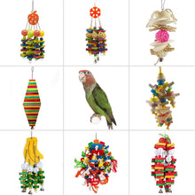 Load image into Gallery viewer, Parrot Toys Bird Swing Toys Colorful Wood Bird Loved bunches Toys for Budgie Lovebirds Conures birds toys
