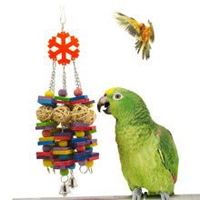 Load image into Gallery viewer, Parrot Toys Bird Swing Toys Colorful Wood Bird Loved bunches Toys for Budgie Lovebirds Conures birds toys
