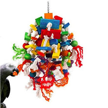 Load image into Gallery viewer, Parrot Toys Bird Swing Toys Colorful Wood Bird Loved bunches Toys for Budgie Lovebirds Conures birds toys
