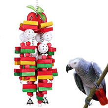 Load image into Gallery viewer, Parrot Toys Bird Swing Toys Colorful Wood Bird Loved bunches Toys for Budgie Lovebirds Conures birds toys
