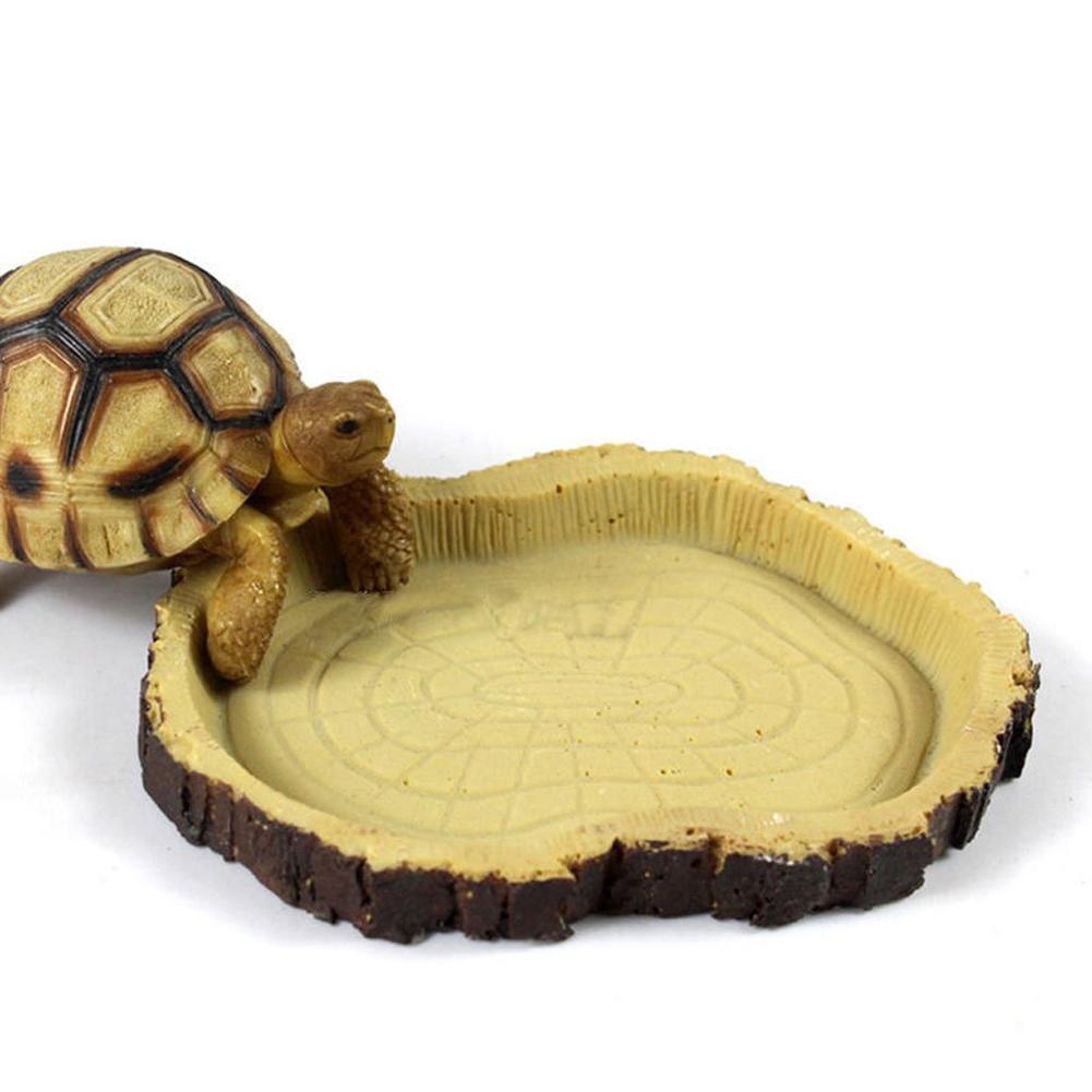 Resin Dish Reptile Food Water Bowl Vivarium Animal Turtle Gecko Snake Feeder