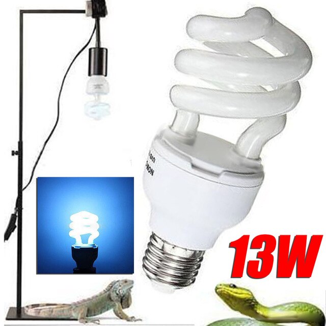 13W UVB 5.0/10.0 Reptile Lamp Bulb Heat Lamp E27 Fluorescent Desert Terrarium Reptile Lamp Bulb for Turtle Lizard Snake