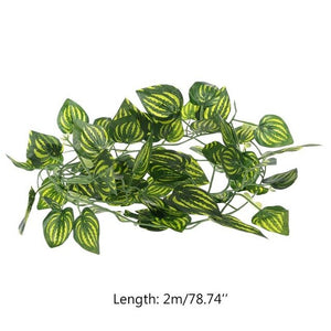 Artificial Vine Reptile Lizards Terrarium Decoration Chameleons Climb Rest Plants Leaves