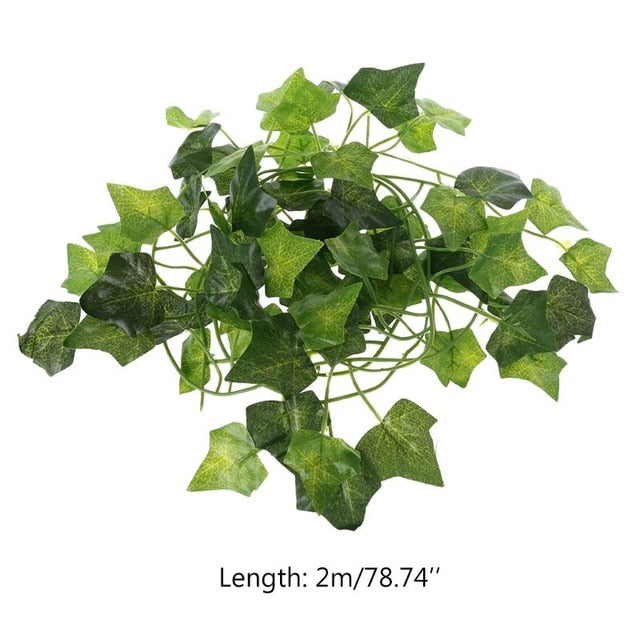 Artificial Vine Reptile Lizards Terrarium Decoration Chameleons Climb Rest Plants Leaves